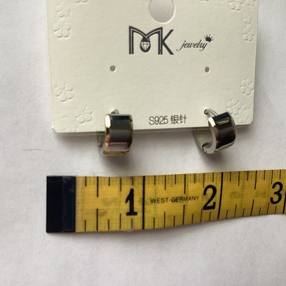 4153 NIP MK Jewelry S925 Silver Wide Punk Rock CLIPS Earrings Nose Non-pierced